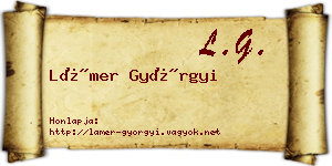 Lámer Györgyi névjegykártya